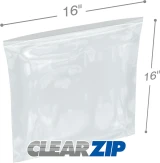 16 x 16 .006 Clearzip Lock Bags