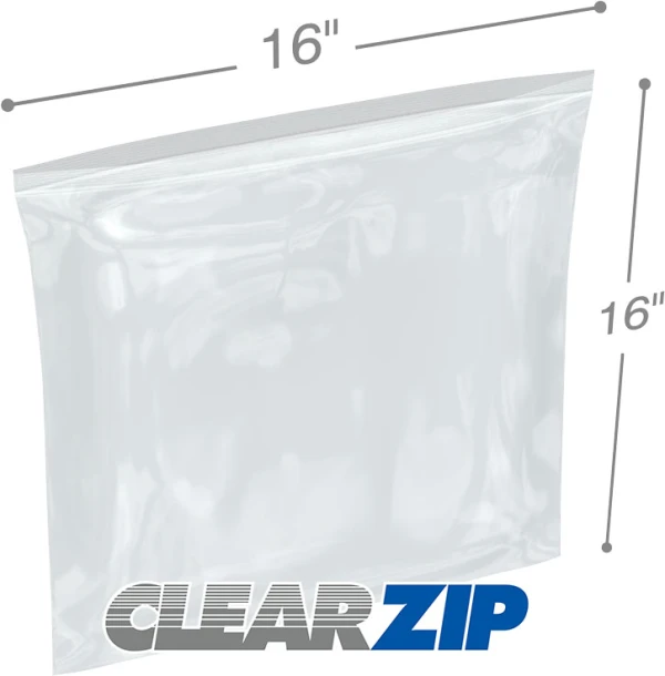 16 x 16 .008 ClearZip Lock Bags 16 x 16 .008 ClearZip Lock Bags