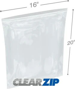 16" x 20" 6 Mil Clearzip® Locking Top Bags