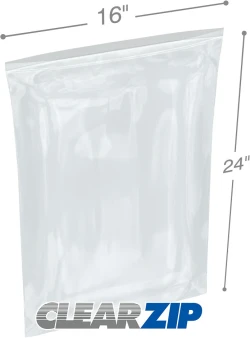 16" x 24" 6 Mil Clearzip® Locking Top Bags