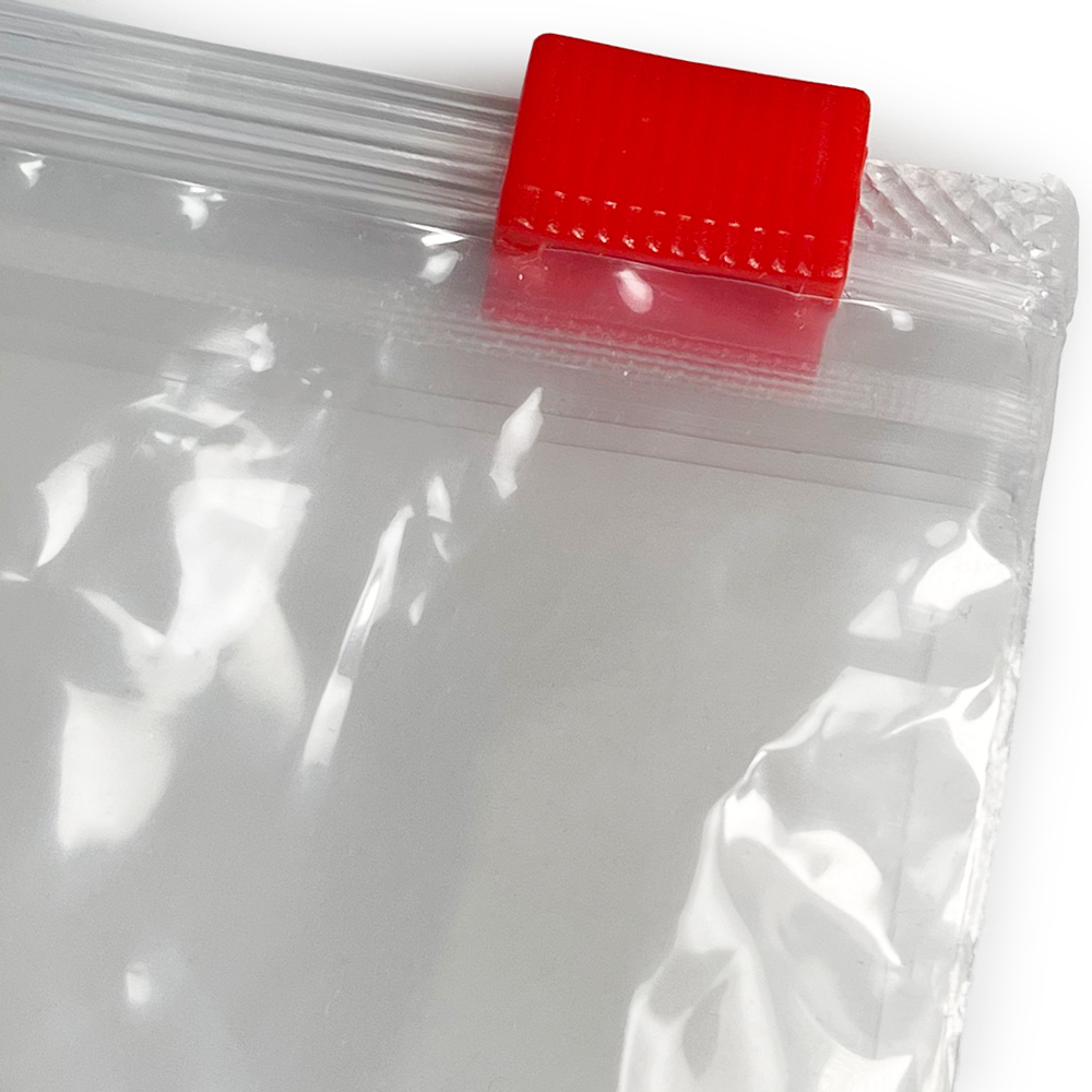 16 x 12 Slider Bag Close Up on Red Slider