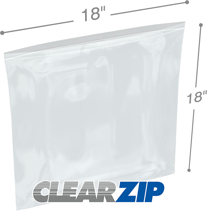 18 x 18 .006 Clearzip Lock Bags
