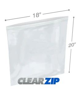 18" x 20" 6 Mil Clearzip® Locking Top Bags