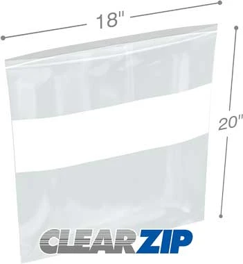 18 x 20 6 mil ClearZip Whiteblock 18 x 20 6 mil ClearZip Whiteblock