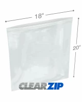 18 x 20 Clearzip® Lock Top 2 Mil Bags