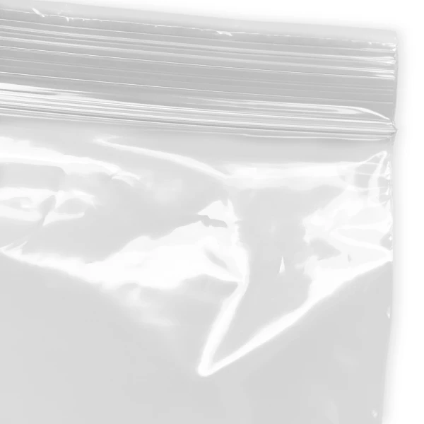 18 x 24 Zip Locking Poly Bags with Suffocation Warning Zipper Close up of 18 x 24 Zip Locking Poly Bags with Suffocation Warning Zipper