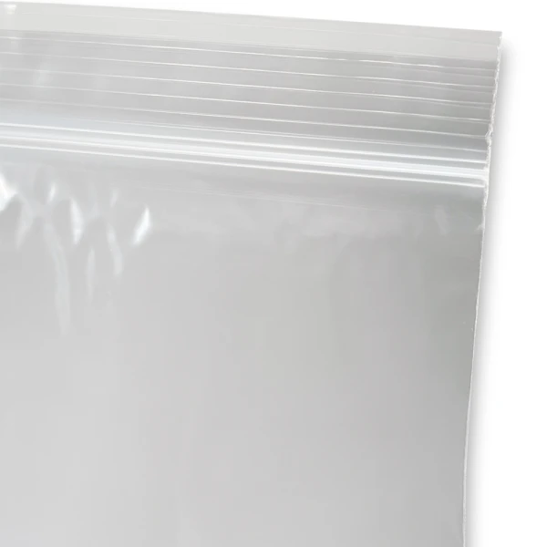 18 x 20 2 Mil Clearzip Lock Top Bags Ziplock and Offset Lip Zip Closure and Offset Lip of 18 x 20 Clearzip Locking Top Bags 2 Mil
