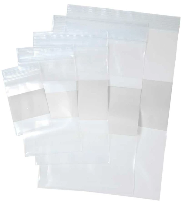 2 Mil White Block Zipper Locking Bags Assortment Pack