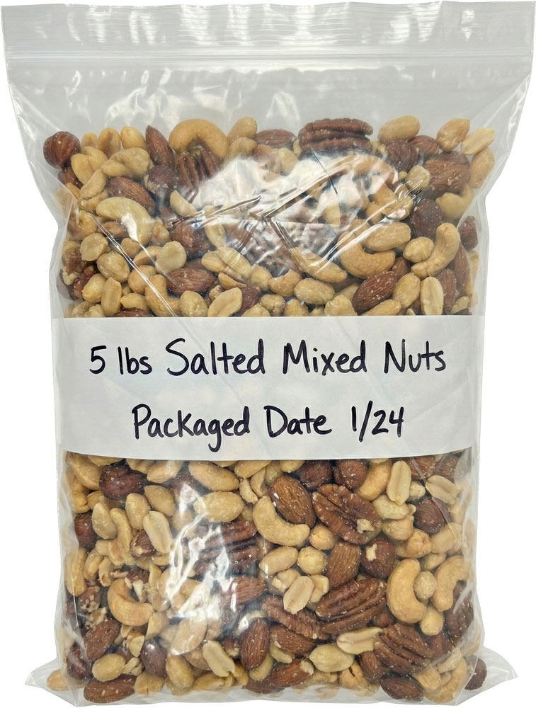 10 x 12 Clearzip Locking Top Bags with White Block 2 Mil Bulk Storing of Mixed Nuts