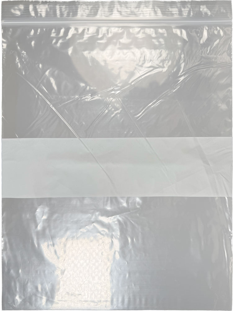 10 x 12 Clearzip Locking Top Bags with White Block 2 Mil