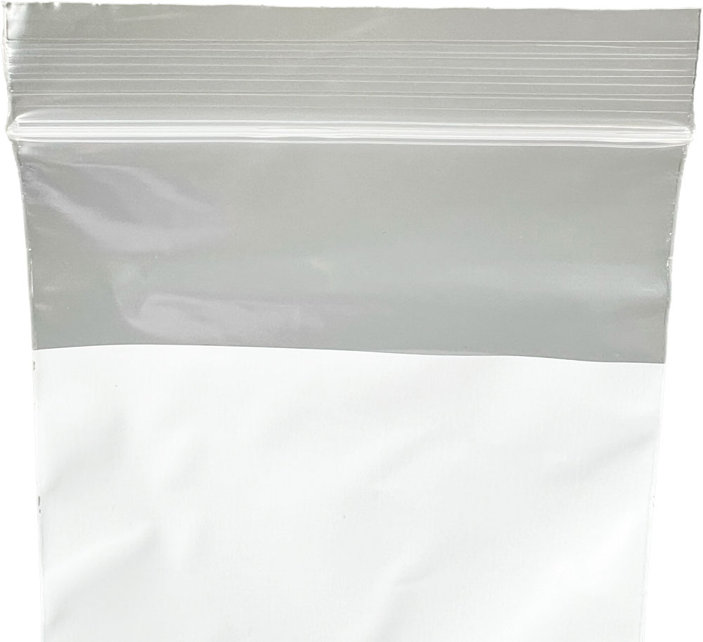 4 x 6 Clearzip Locking Top Bags with White Block 2 Mil Offset Lip and Ziplock