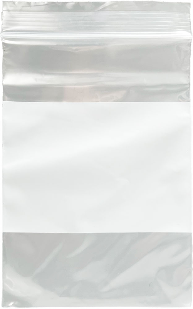 4 x 6 Clearzip Locking Top Bags with White Block 2 Mil
