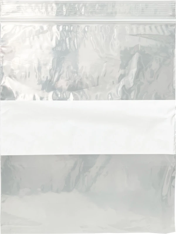 2 Mil 8 x 10 White Block Clearzip Lock Top Bags 8 x 10 Clearzip Locking Top Bags with White Block 2 Mil