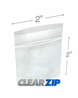 2 x 2 Clearzip® Lock Top 2 Mil Bags