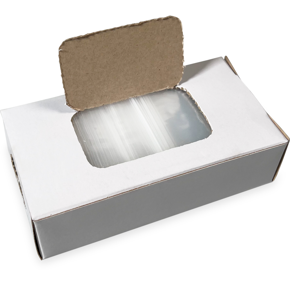 Opened Bottom Dispenser of 2 x 3 2 Mil Clearzip Lock Top Bags w/ Dispenser Box