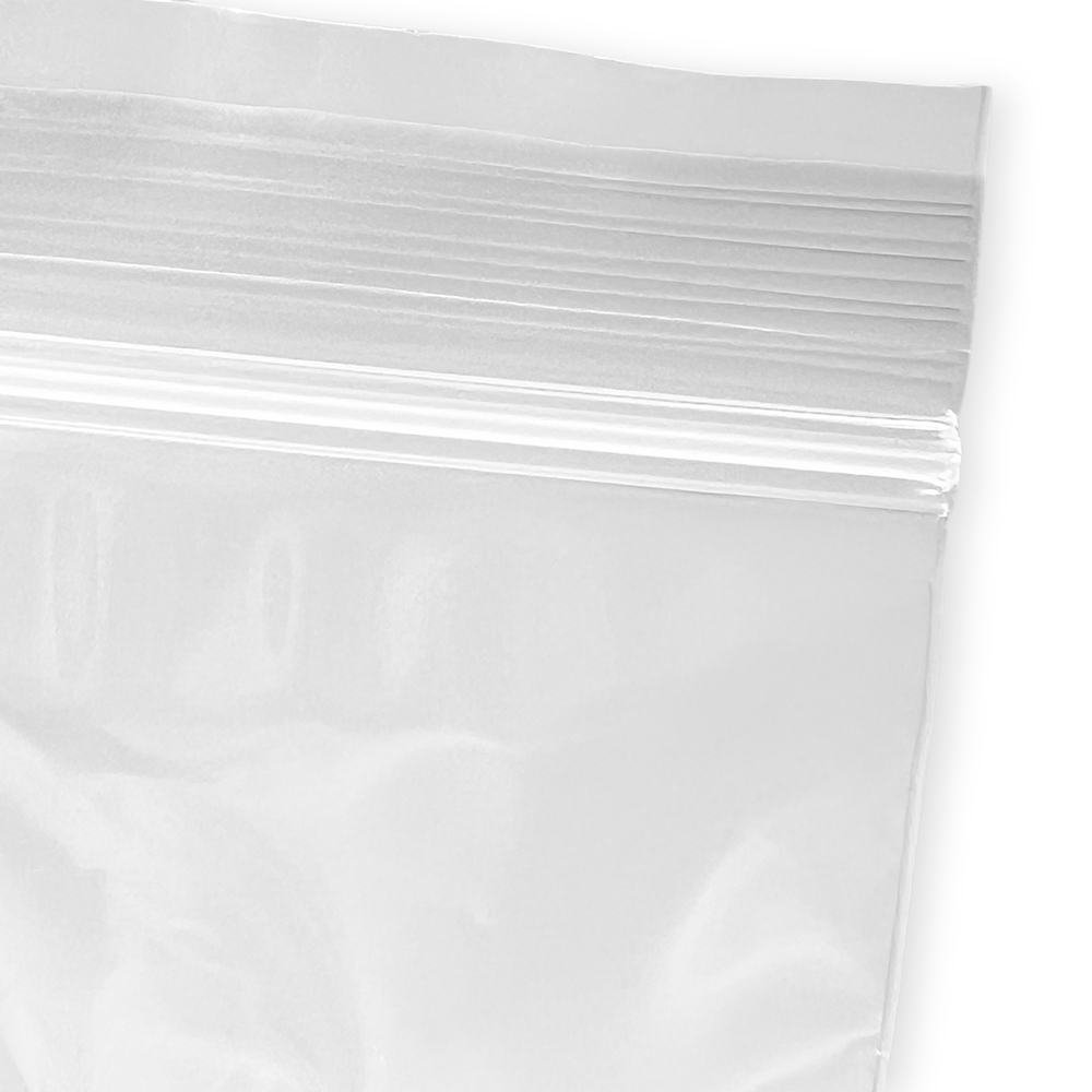 Close up of 2 x 3 2 Mil Clearzip Lock Top Bag Zipper