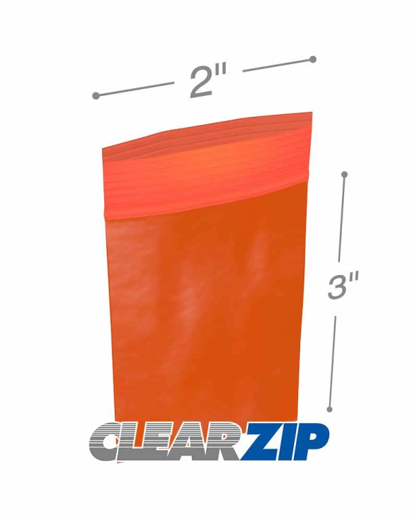 Red Zip Lock 2 x 3 Reclosable Bags S-15270