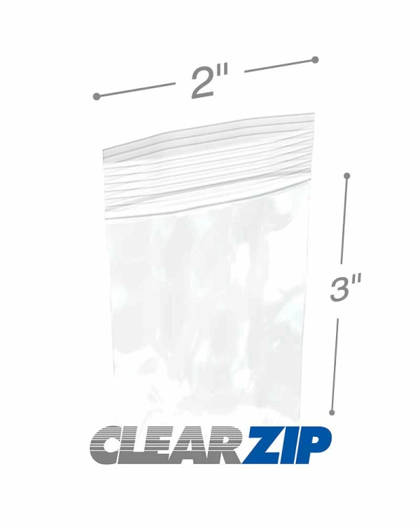 2x3 white zipper bags