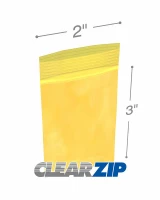 2x3 yellow zipper bags