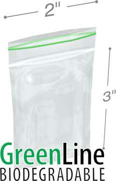 Minigrip GreenLine?? Reclosable 2 Mil Biodegradable Bags 3x4 Clear 1000/CS 
