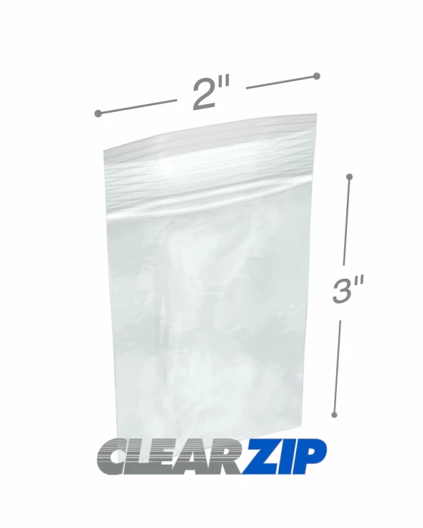 2 x 3 Clearzip® Lock Top 2 Mil Bags