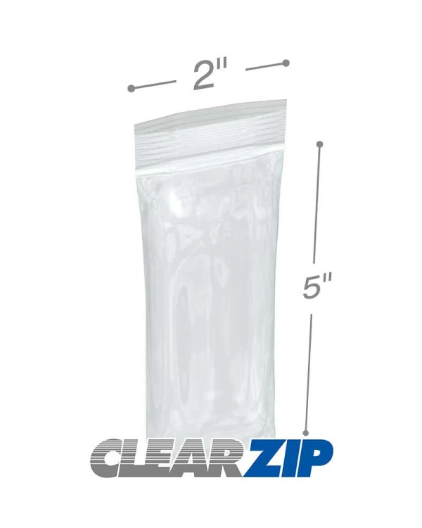 2 x 5 Zipper Locking Bags 2 Mil 2 x 5 2 Mil Ziplock Bags