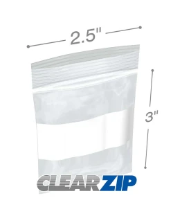 2 1/2 x 3 .004 ClearZip White-Block