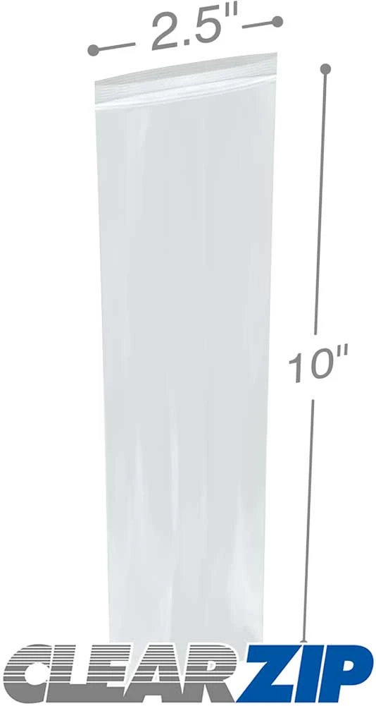 2.5 x 10 Clearzip&reg; Lock Top 2 Mil Bags
