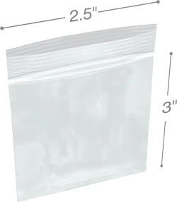2.5" x 3" 4 Mil Clearzip Lock Top Bags