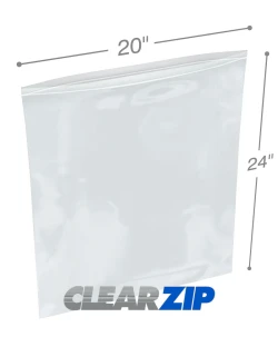 20" x 24" 6 Mil Clearzip® Locking Top Bags