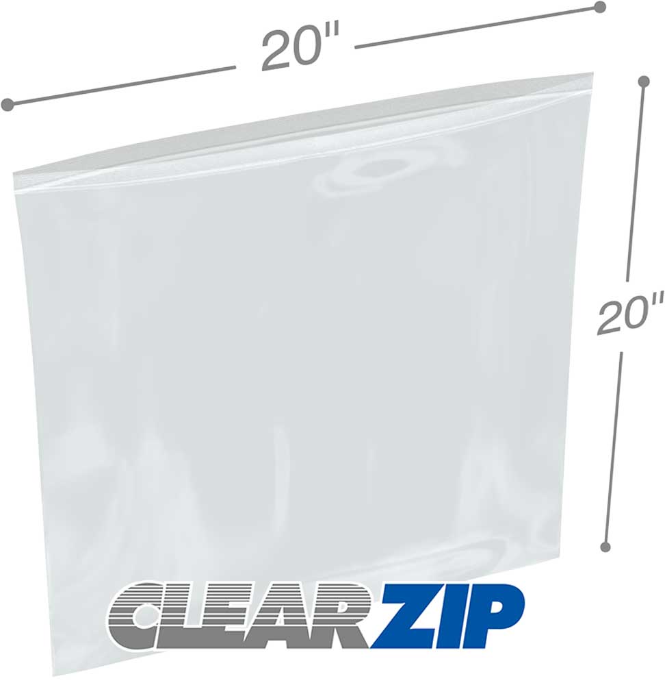 20" x 20" Clearzip® Locking Top Bags 4 Mil