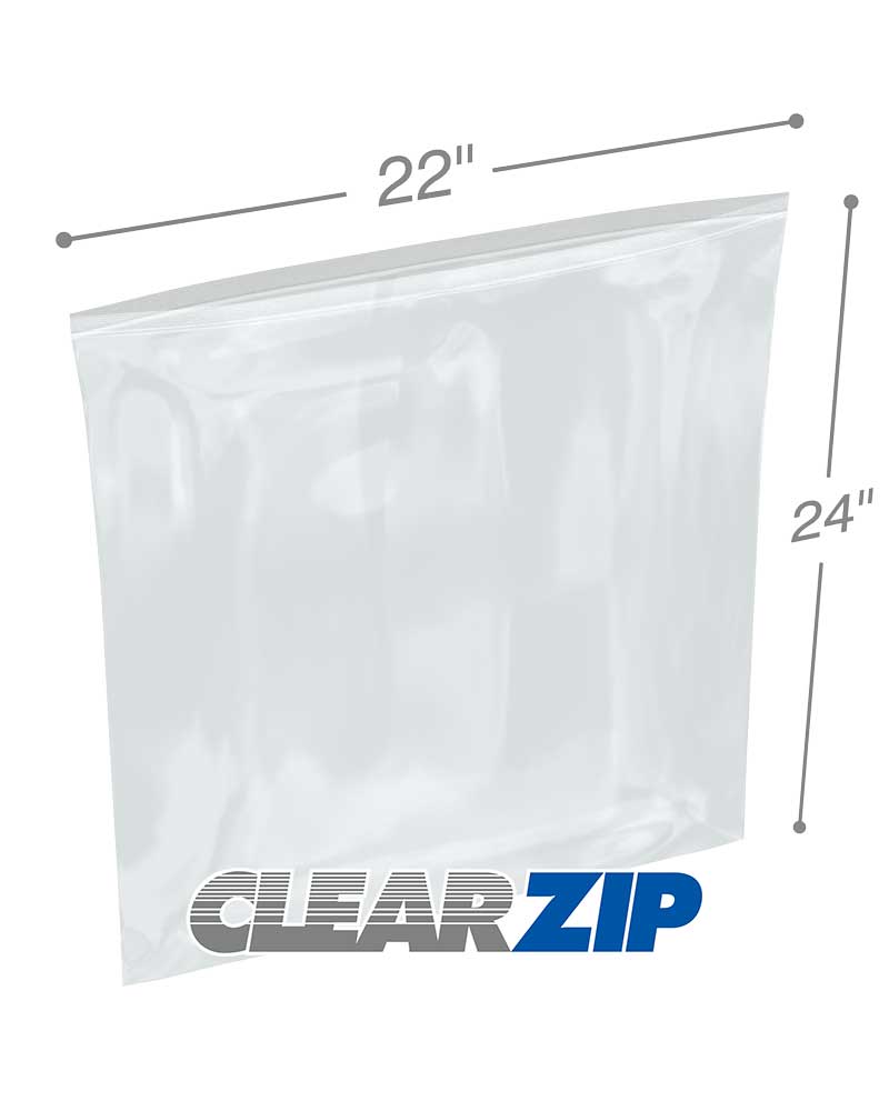 2 Mil enclosable Resealable Clear Zip Lock Plastic Poly Bags 20x24 / 50pcs