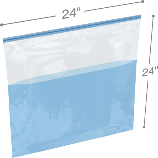24 in x 24 in 3 mil Double Track Leakproof Bags BITRAN PE Series 4759-PE 24 x 24 .003 Leakproof Bag