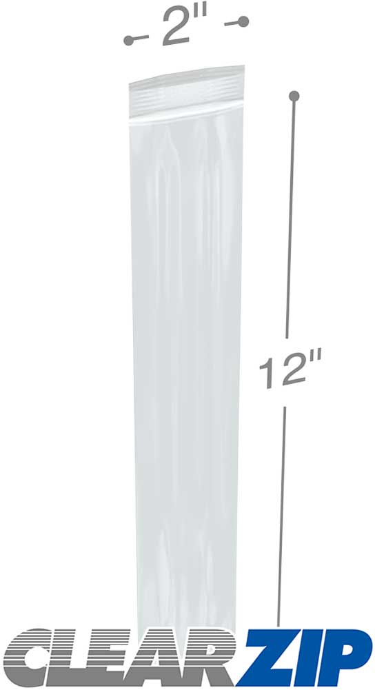 2 x 12 Clearzip® Lock Top 2 Mil Bags