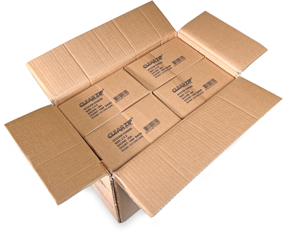 Master Case of 2 x 2 Clearzip Locking Top Bags 4 Mil