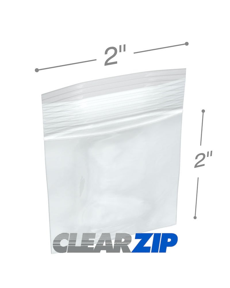 2 x 2 Clearzip Locking Top Bags 4 Mil