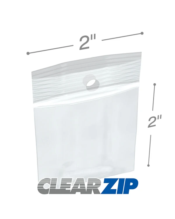 2x2 2mil Zipper Locking with Hang Hole 2x2 2mil Zipper Locking with Hang Hole