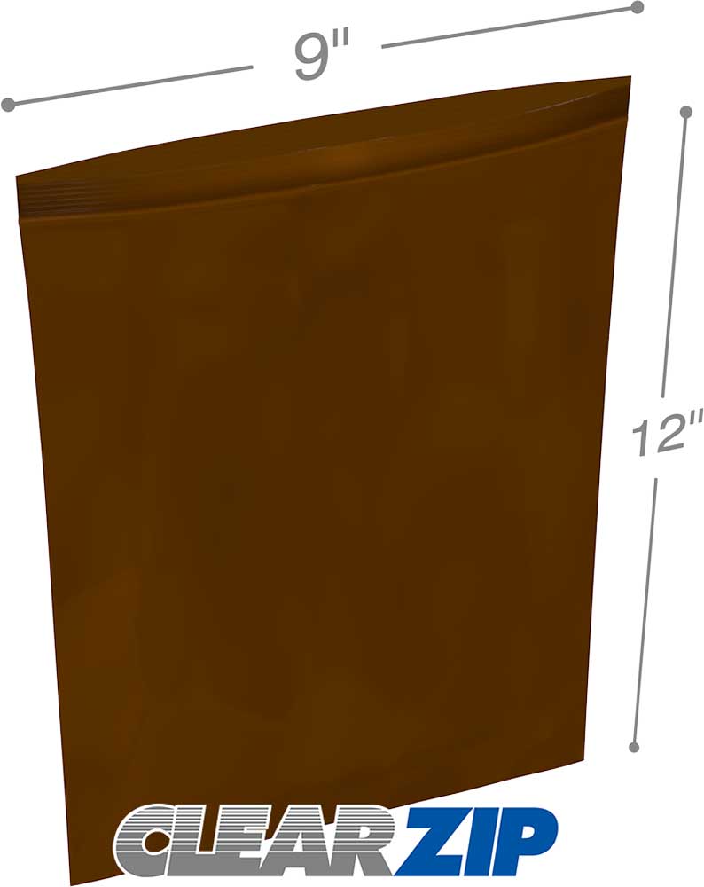 9x12 Amber Reclosable Bags