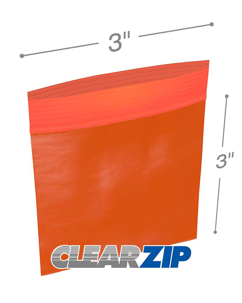 3x3 red zipper bags