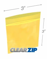 3x3 yellow zipper bags
