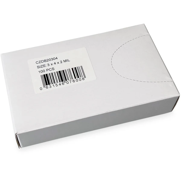 3 x 4 2 Mil Clearzip Lock Top Bags w/ Dispenser Box Dispenser Box of 3 x 4 2 Mil Clearzip Lock Top Bags