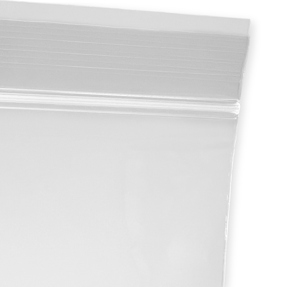 Close up of 3 x 4 2 Mil Clearzip Lock Top Bag Zipper