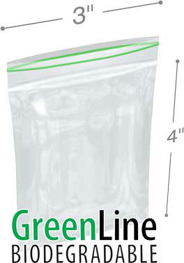 3 x 4 Biodegradable Reclosable Zipper Bags