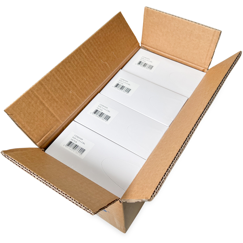 Master Case of 3 x 5 2 Mil Clearzip Lock Top Bags w/ Dispenser Box