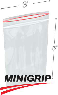 3x5 2 Mil Clear Minigrip Ziplock Plastic Poly Bags 1000 