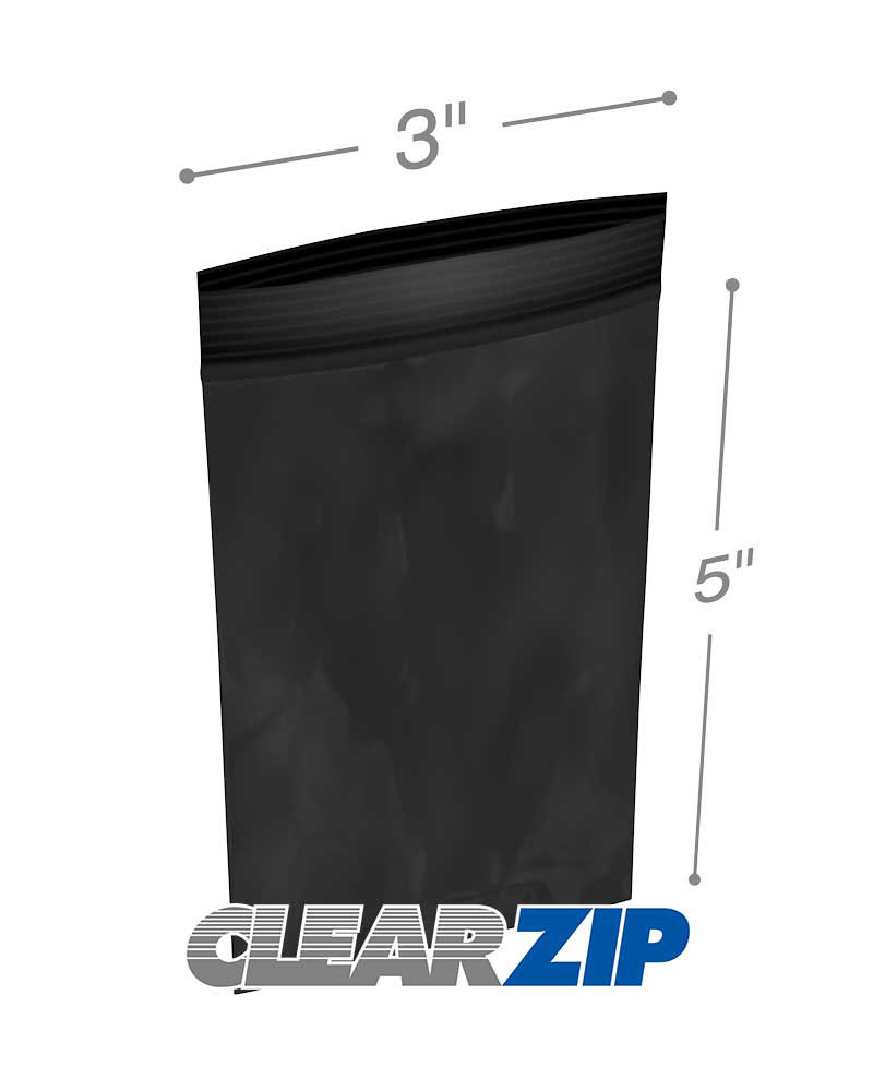 3x5 black zipper bags