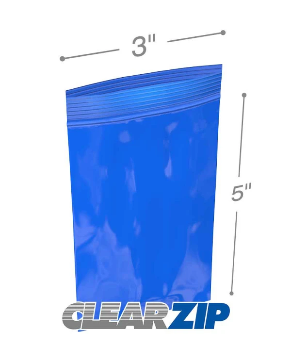 3 x 5 blue zipper bags 3x5 blue zipper bags