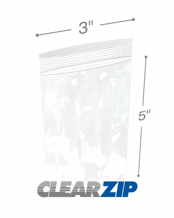 3x5 white zipper bags