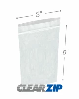 3 x 5 High Clarity Zipper Locking 2 Mil  Polypropylene Bags