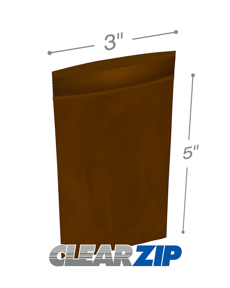 3x5 Amber Reclosable Bags